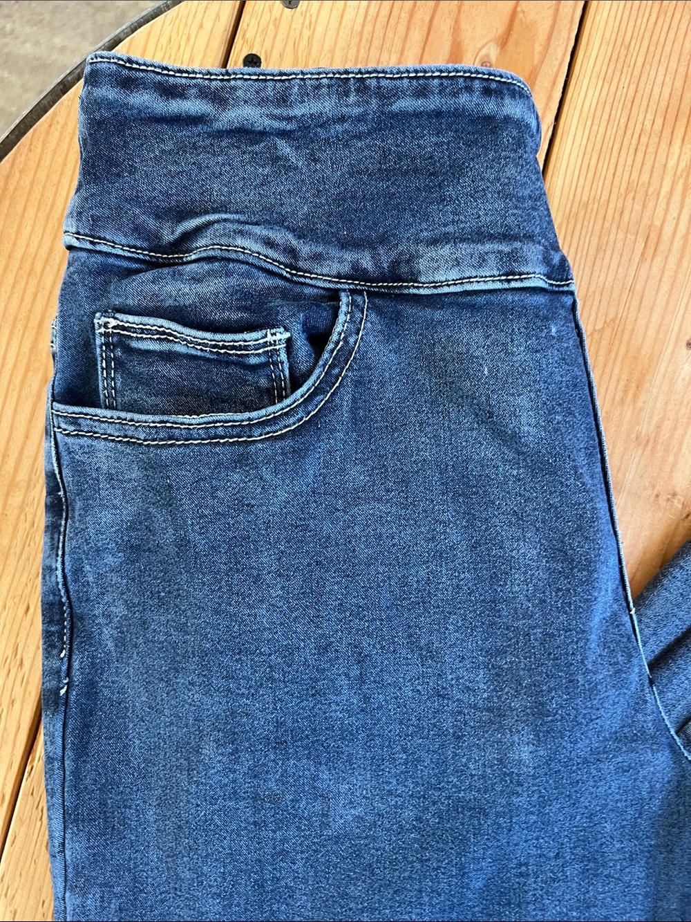 Frayed Hem Indigo Denim Jeans - Picture 3 of 7